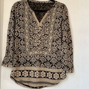 Lucky Brand black & tan tunic size SP EUC
